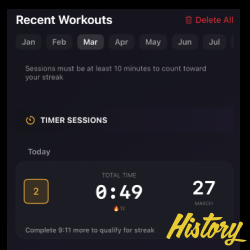 Workout history